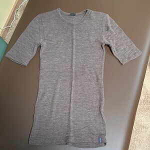 Brown Short Sleeve Knit Top